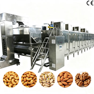 Harga yang bagus Máquina de Tostado Continuo de Cacahuete y Almendras dengan suhu yang dapat diatur untuk tanaman pengolah buah kering on line
