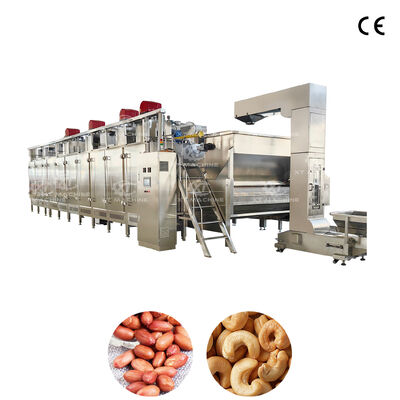 Mesin Penggorengan Kacang Kacang Kacang Industri Otomatis Mesin Penggorengan Kacang Kontinyu 500-2000kg/H Untuk Pabrik Pengolahan Makanan